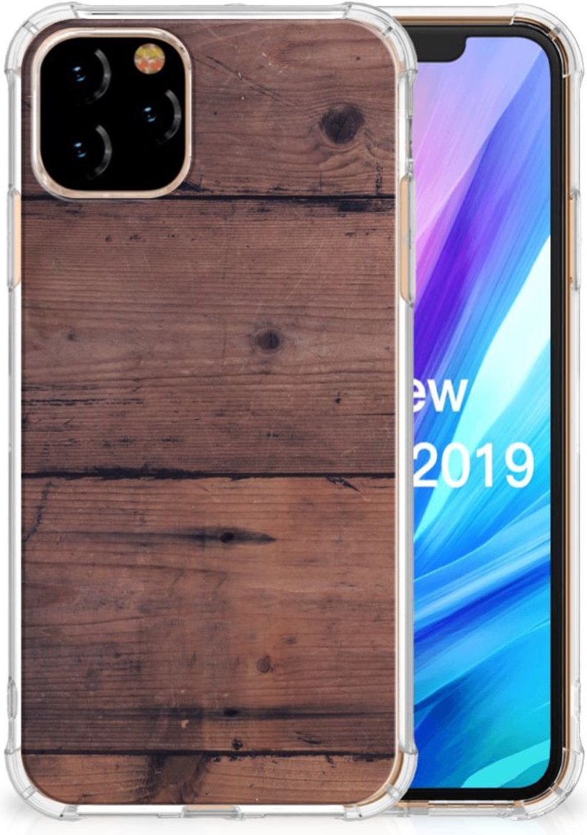 Apple iPhone 11 Pro Stevig Telefoonhoesje Old Wood