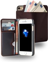 Azuri walletcase with cardslots and money pocket - bruin - iPhone 7/8/SE(2020)