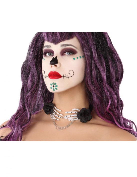 ATOSA - Dia de los Muertos skelet handen ketting voor volwassenen