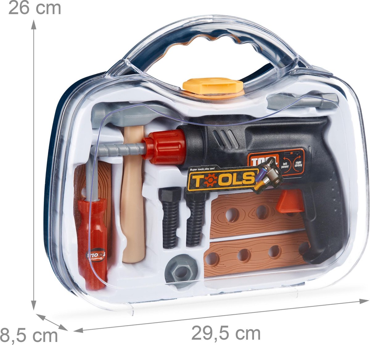 Relaxdays gereedschapskoffer kinderen - speelgoed gereedschap - boormachine  - hamer | bol.com