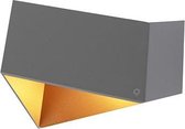 QAZQA fold - Design Wandlamp voor binnen - 1 lichts - D 92 mm - Grijs -  Woonkamer | Slaapkamer | Keuken