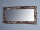 Unieke Drijfhouten spiegel 140x70 cm.