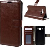 Cyclone Cover wallet case hoesje Samsung Galaxy J3 2016 bruin
