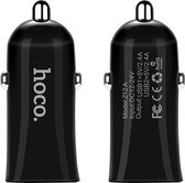 HOCO Z12 Elite Duo-poort Auto-oplader zwart - Universele autolader met 2 poorten