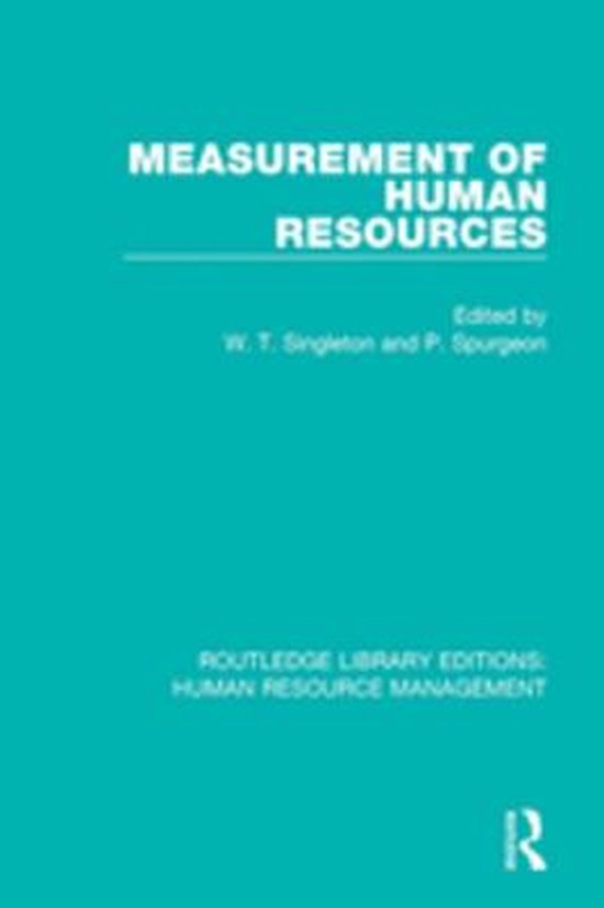 Routledge Library Editions: Human Resource Management - Meas ... - cover
