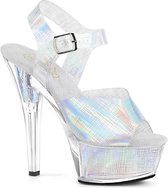 Pleaser Muiltjes -39 Shoes- KISS-201BUNNY Paaldans schoenen Zwart/Transparant