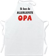 Schort - Allerliefste Opa - leuke keuken- of barbecueschort - 100 % katoen - wit