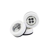 Premium Witte Zelfklevende Druklampen Set LED - 3 Stuks | Werkt Zonder Stopcontact | 4 x LED per Mini Spot Lamp | Push Light | Druk Lamp | Licht voor Voorraadkasten | Tenten | Auto
