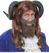 Widmann - Belle & Het Beest Kostuum - Het Beest Met Grote Ramshoorns - Bruin, Zwart - Carnavalskleding - Verkleedkleding