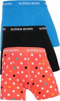 Björn Borg - Jongens 3-pack Boxershorts Blauw / Zwart / Dots Rood - 134
