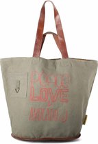 Mycha Ibiza - tas - Talamanca Peace Love & Avocado 1015 - strandtas - shopper - clutch - lederen hengsels