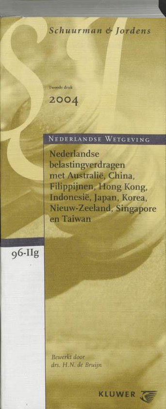 Cover van het boek 'Nederlandse belastingverdragen met Australie, China, Filippijnen, Hong Kong, Indonesie, Japan, Korea, Nieuw-Zeeland, Singapore en Taiwan / druk 2'