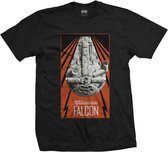 Star Wars - Solo Falcon Flash heren unisex T-shirt zwart - XL