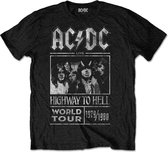 AC/DC - Highway To Hell World Tour 1979/1980 Heren T-shirt - S - Zwart
