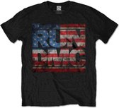 Run DMC Heren Tshirt -M- Americana Logo Zwart
