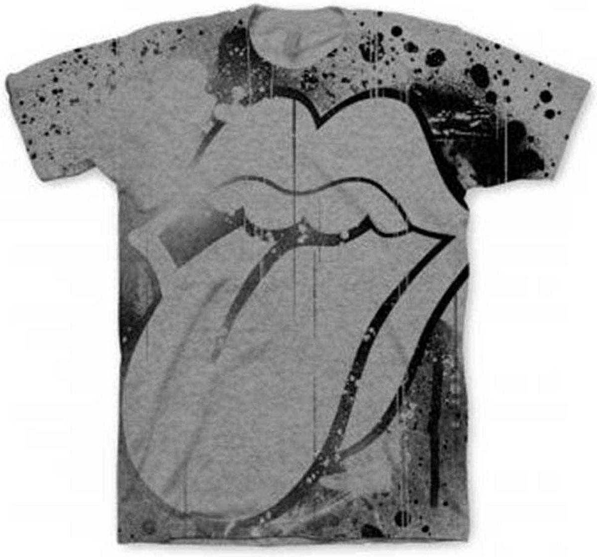 Afbeelding van product Rock Off  Rolling Stones Heren Tshirt -M- Mono Tongue Grijs  - maat M