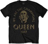 Queen Heren Tshirt -L- We Are The Champions Zwart