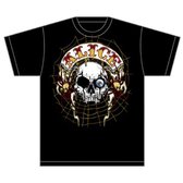 Alice Cooper Heren Tshirt -S- Band Back Patch Zwart