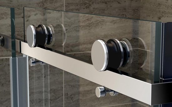Entrée d'angle Cabine de douche Porte coulissante 800x1200x1950mm Nano (anti-calcaire) Revêtement 8mm Verre de sécurité Profil chromé Easy Clean