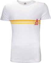 Atari Heren Tshirt -S- Striped Logo Wit