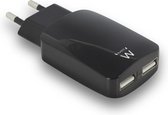 Ewent USB Charger 110-240V 2 port smart charging 3.1A black