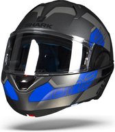 Shark Evo-One 2 Slasher Mat Antraciet Zwart Blauw Akb Systeemhelm - Motorhelm - Maat S