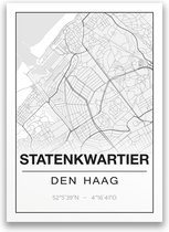 Poster/plattegrond STATENKWARTIER - A4