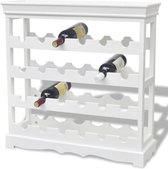 Premium wijnrek (INCL 3 wijnglazen) WIT / Wijn kast 42x42x85 cm / wijn rek / wijn accessoire