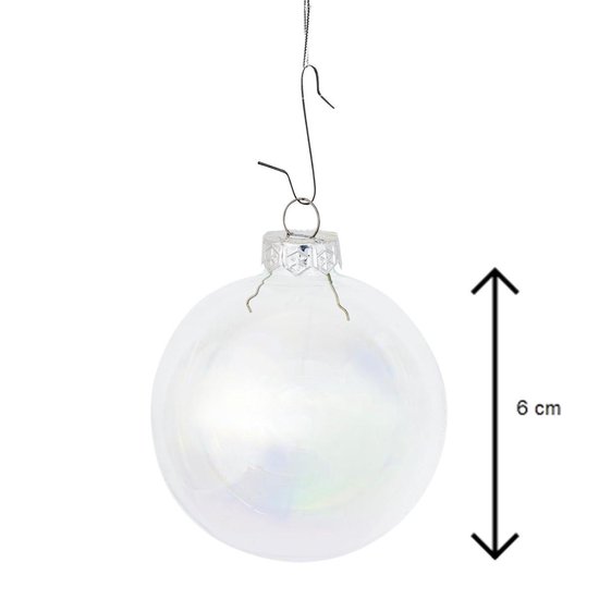 Decosy Glas Kerstballen (6cm) Box 16 Stuks Clear Pearl