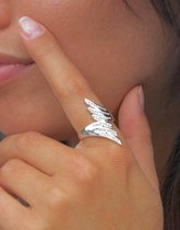 Zilveren ring Double Wing zirkonia