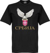 Servië Crest T-Shirt - Zwart - 5XL