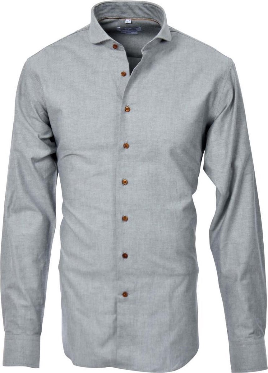 Zilver Overhemd Grijs Oxford Twill-39