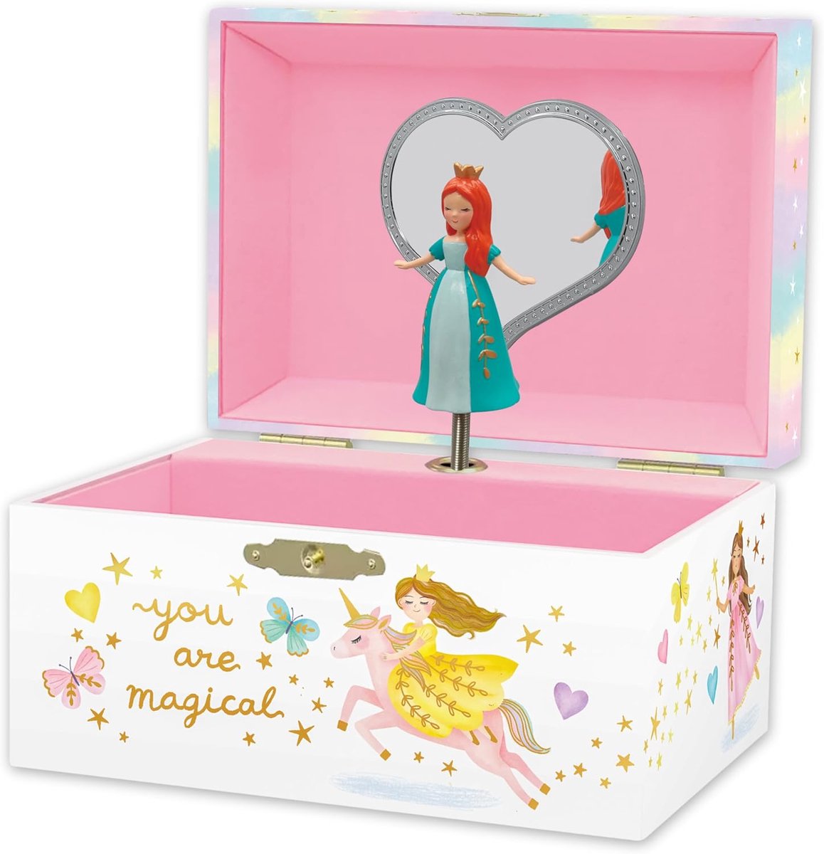 Muzikale Sieradendoos voor Meisjes - Kindermuziekdoos met Draaiende Prinses, Perfect als Verjaardagscadeau voor Meisjes van 3-10 Jaar