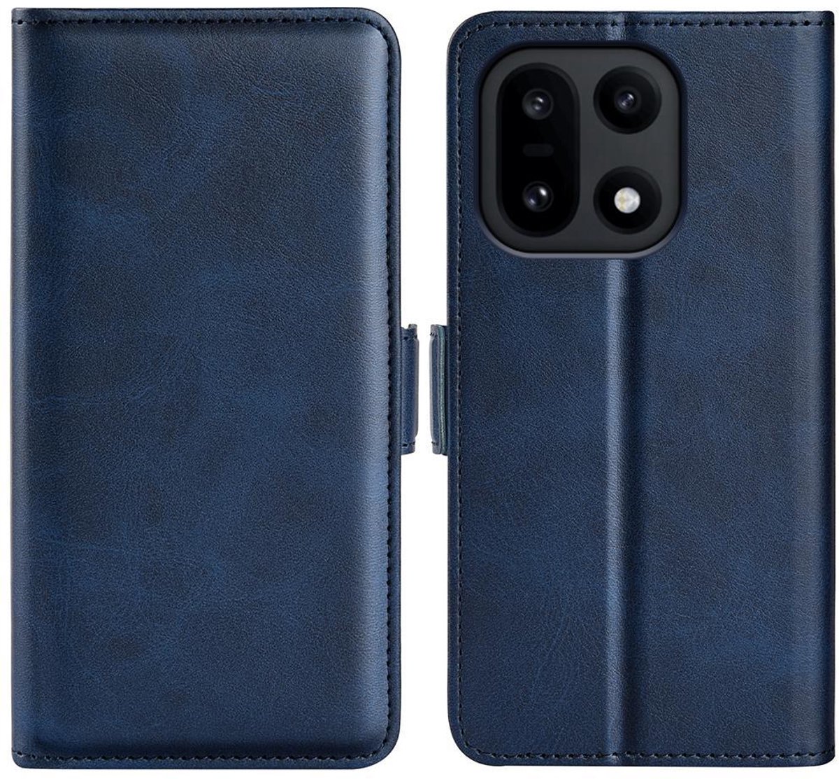 Mobigear Telefoonhoesje geschikt voor OnePlus 15 Hoesje | Mobigear Slim Magnet Bookcase Portemonnee | Pasjeshouder voor 3 Pasjes | Telefoonhoesje voor Pinpas / OV Kaart / Rijbewijs - Blauw