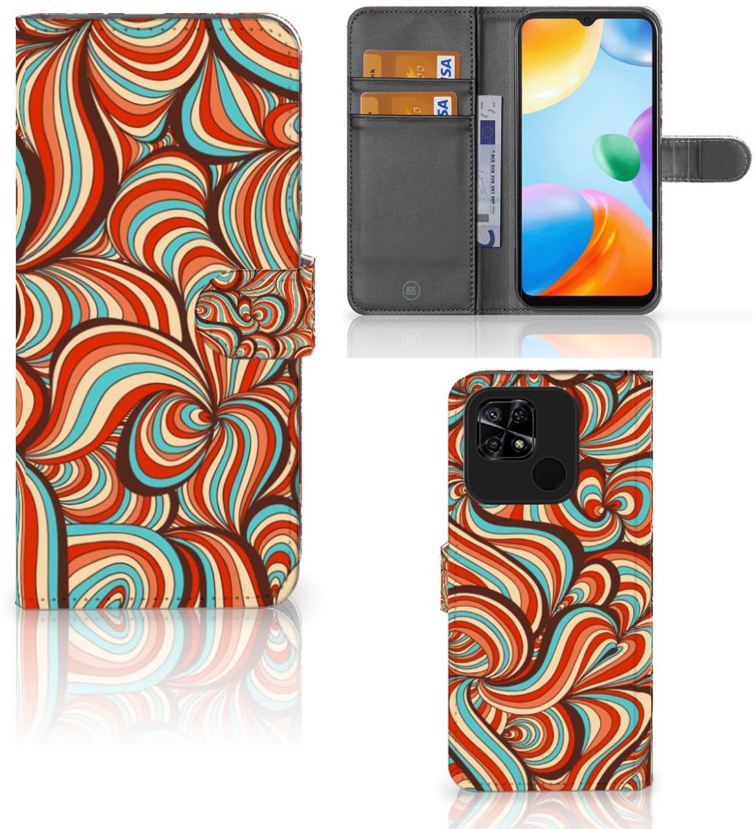 Book Case voor Xiaomi Redmi 10C Hoesje Retro