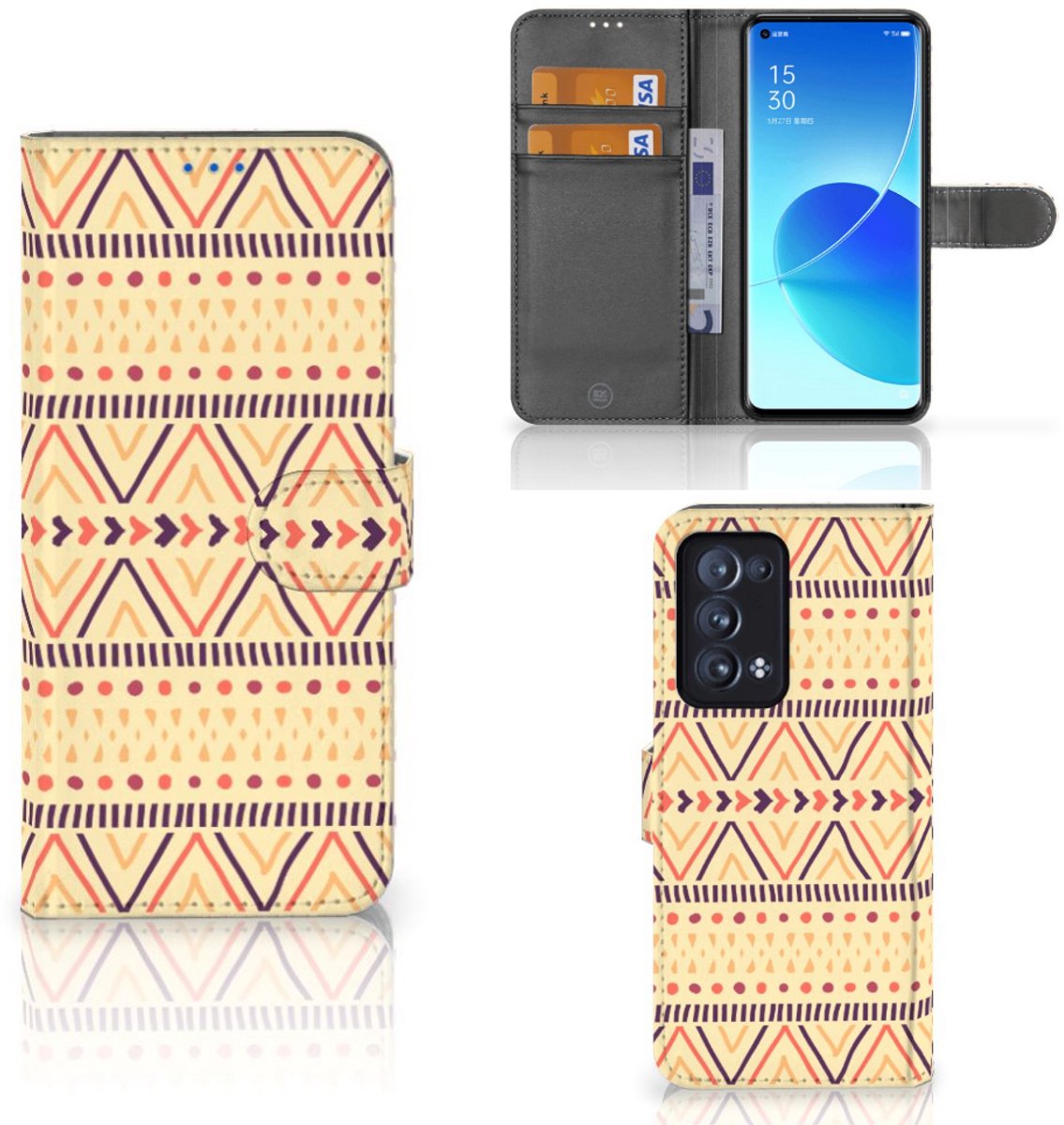 OPPO Reno 6 Pro Plus 5G Telefoon Hoesje Aztec Yellow