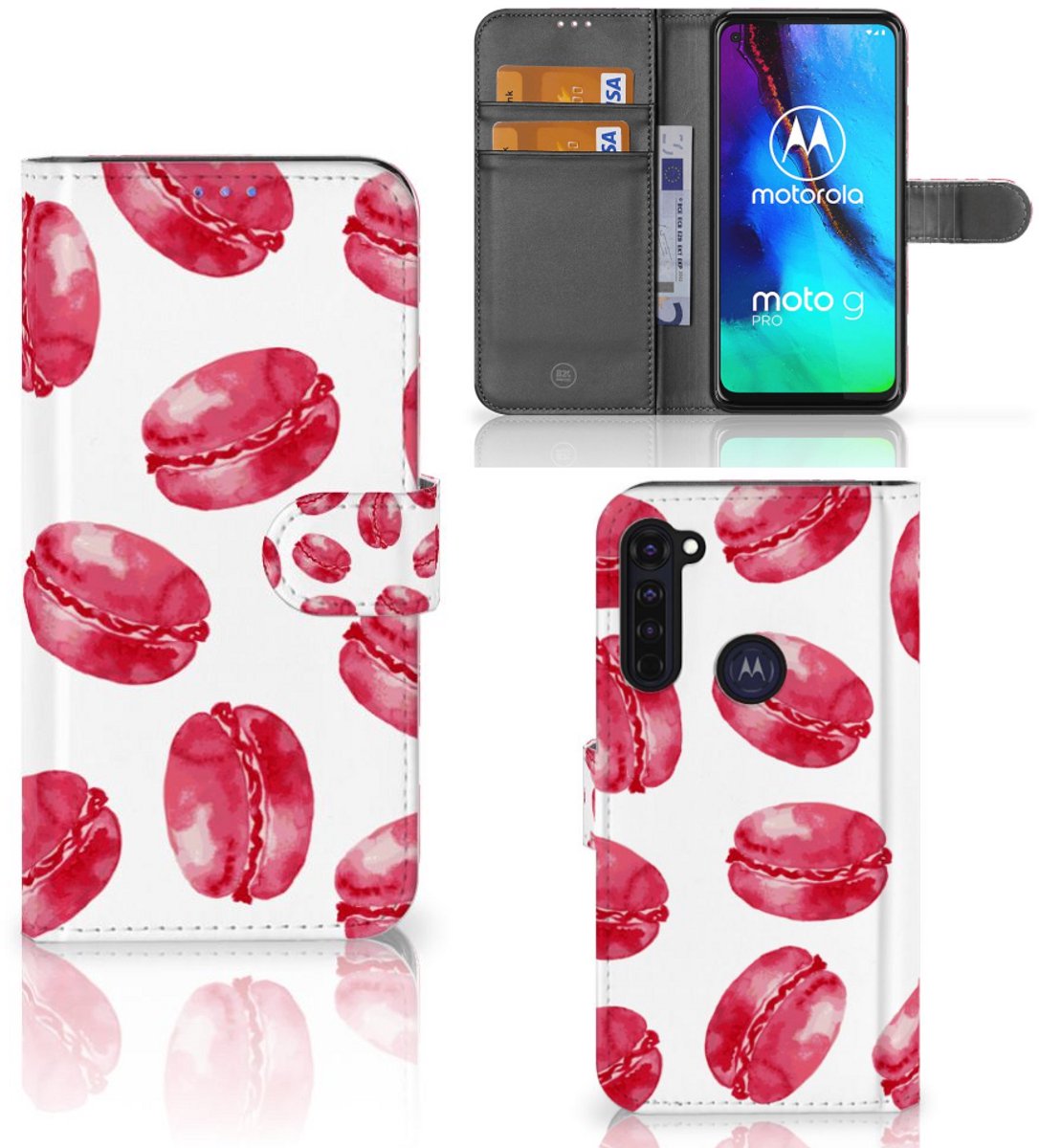 Motorola Moto G Pro Book Cover Pink Macarons
