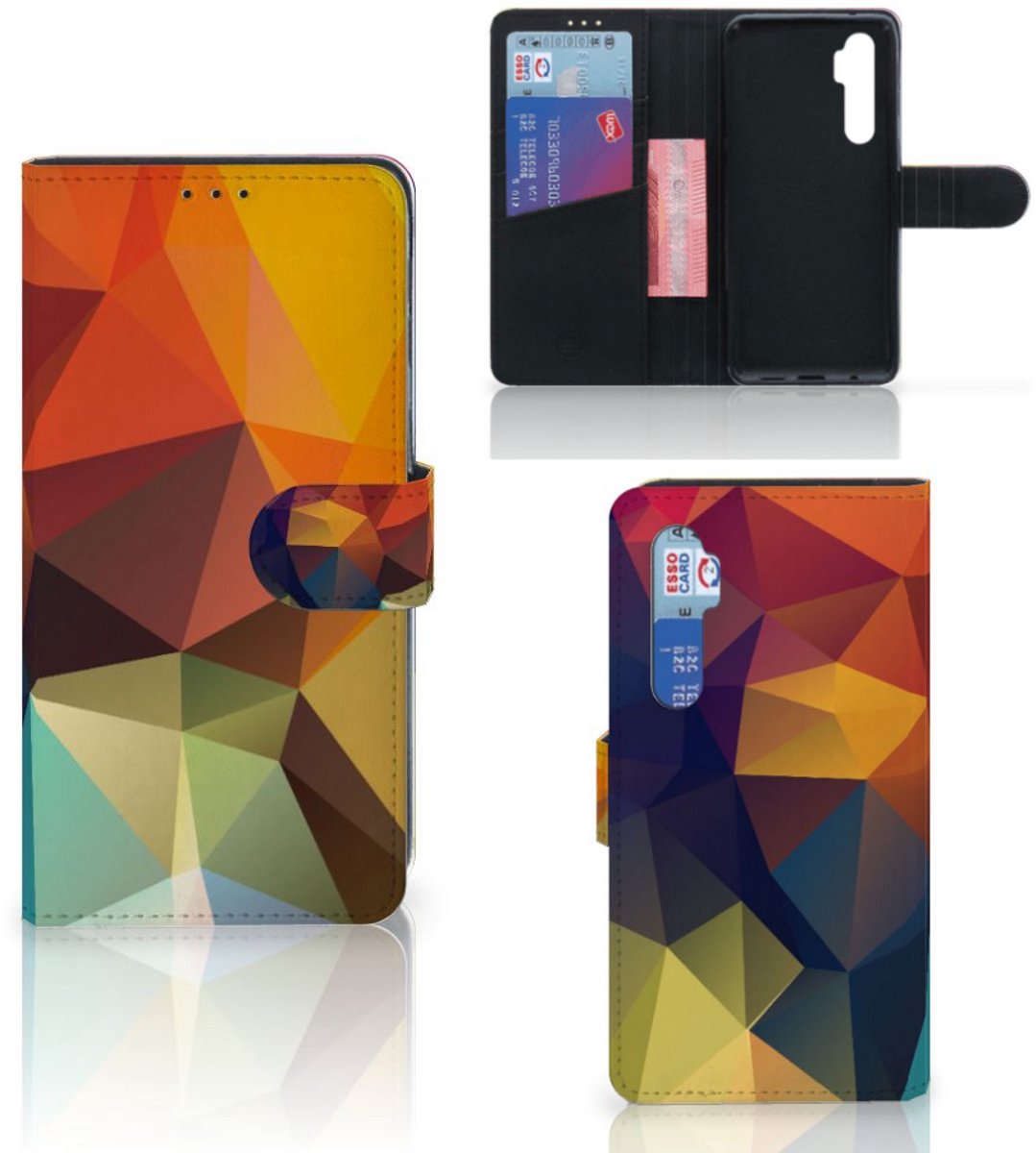 Book Case voor Xiaomi Mi Note 10 Lite Book Case Polygon Color