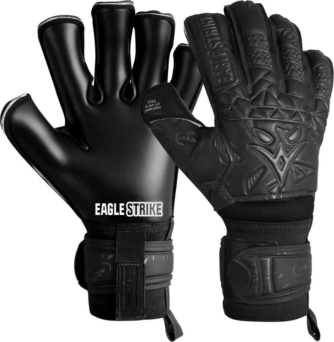 Voetbal keepershandschoenen met vingerbescherming - Maten 5 tot 11, 4 mm Duitse Giga Latex Pro-Level