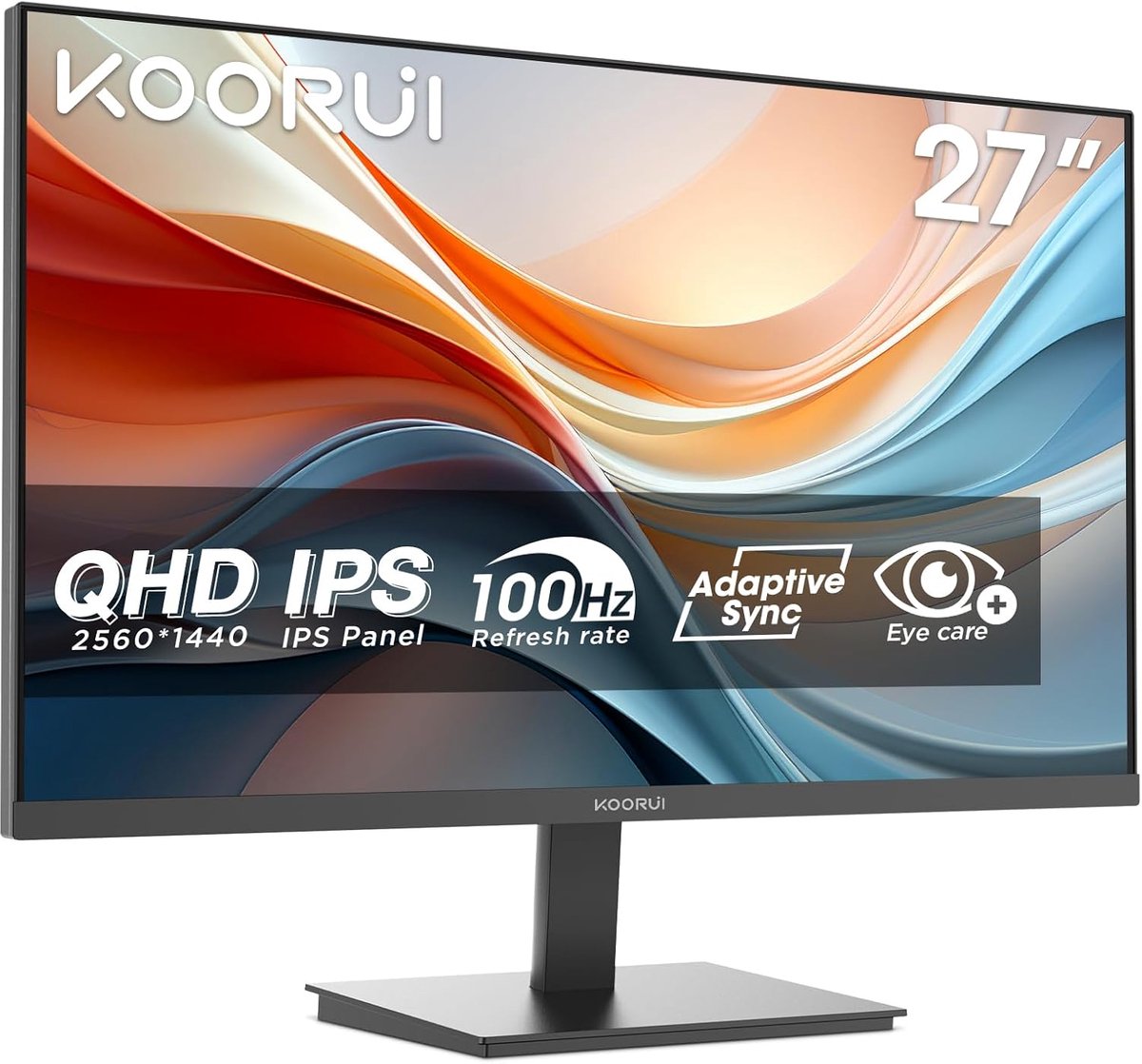 27 Inch QHD Monitor - 2560 x 1440, 100 Hz, IPS, Adaptive Sync, Blauwlichtfilter, VESA Compatible