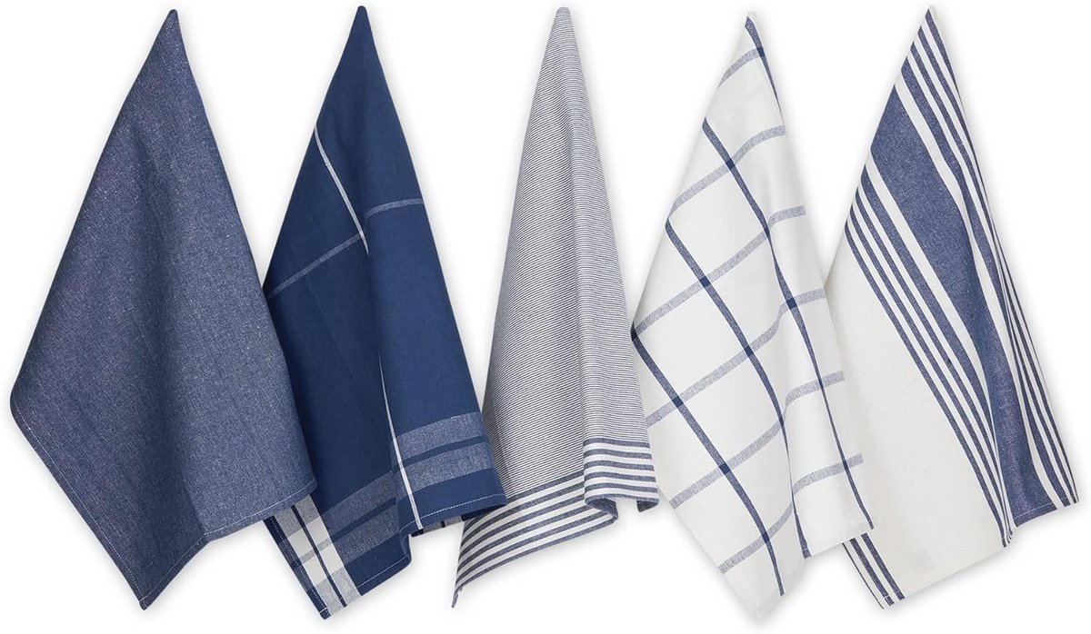Geweven Vaatdoek Collectie Classic Oversized - 20x28, Nautisch Blauw, 5 Stuk