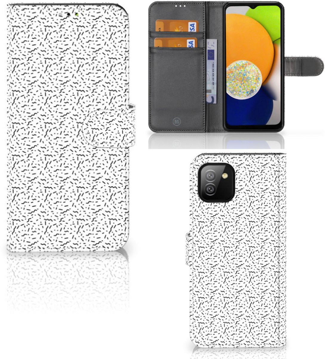 Samsung Galaxy A03 Telefoon Hoesje Stripes Dots