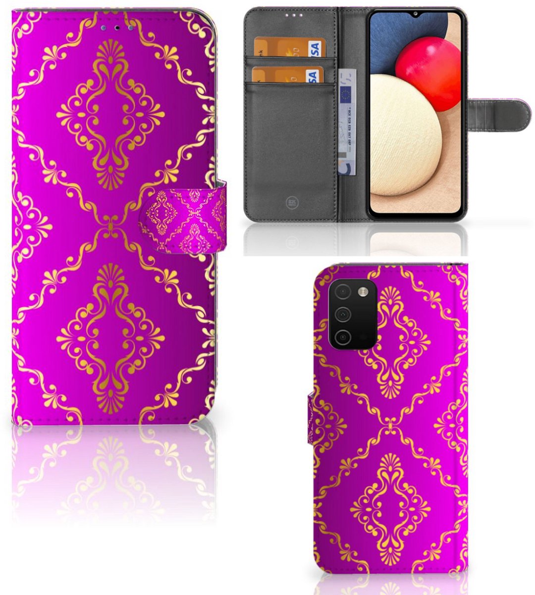 Wallet Case Samsung Galaxy A03s Barok Roze
