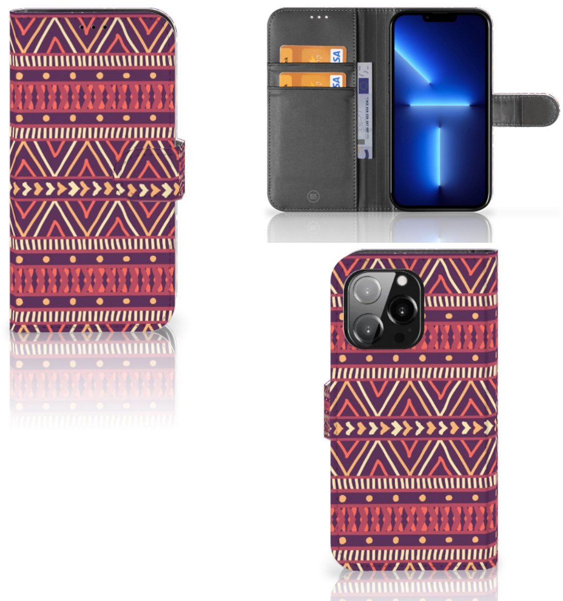 iPhone 13 Pro Telefoon Hoesje Aztec Paars