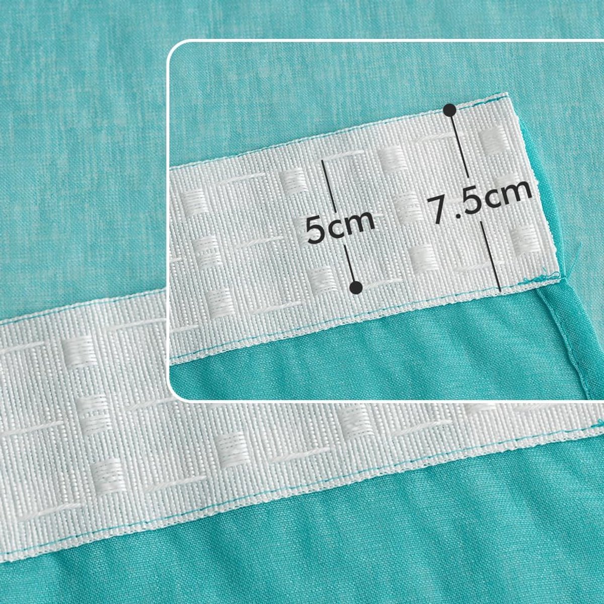 Transparante Gordijnen voor Woonkamer en Slaapkamer - Set van 2, 140 x 225 cm, Turquoise