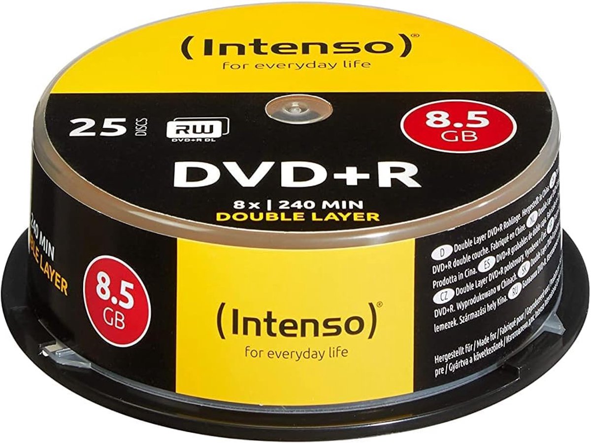 DVD+R Double Layer 8,5 GB - 25 stuks, 8x snelheid