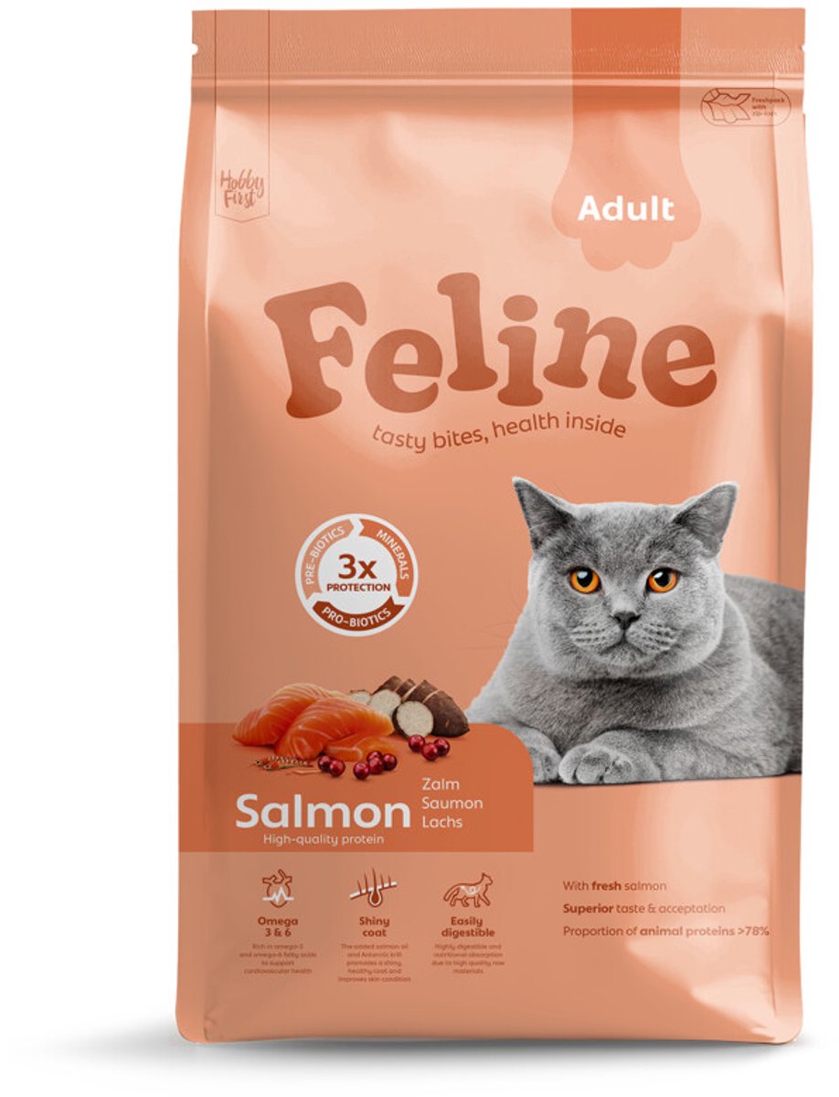 Hobby First HobbyFirst Feline Kattenvoer Adult Salmon 4,5 kg - Kat