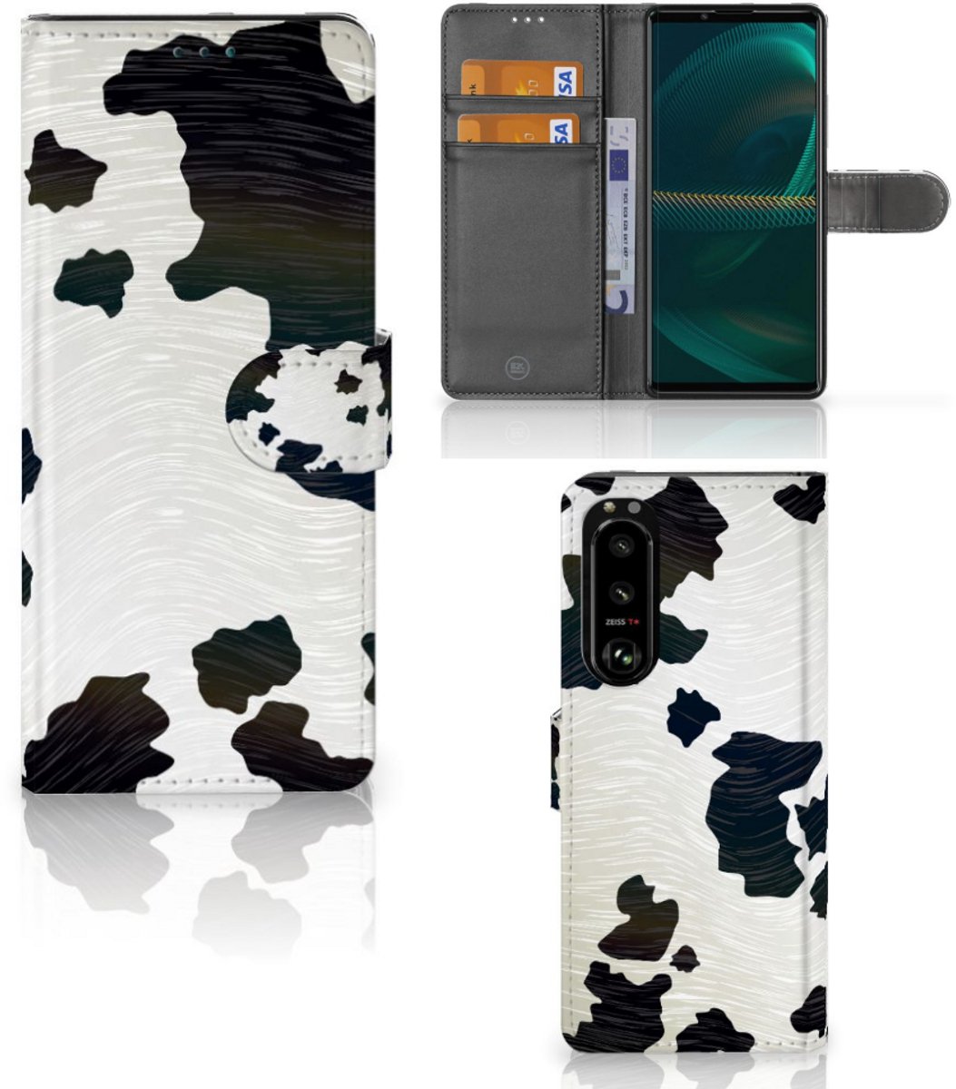 Sony Xperia 5III Telefoonhoesje met Pasjes Koeienvlekken