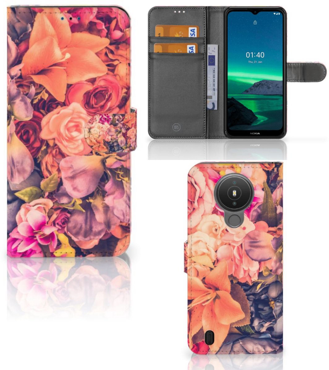 Nokia 1.4 Hoesje Bosje Bloemen