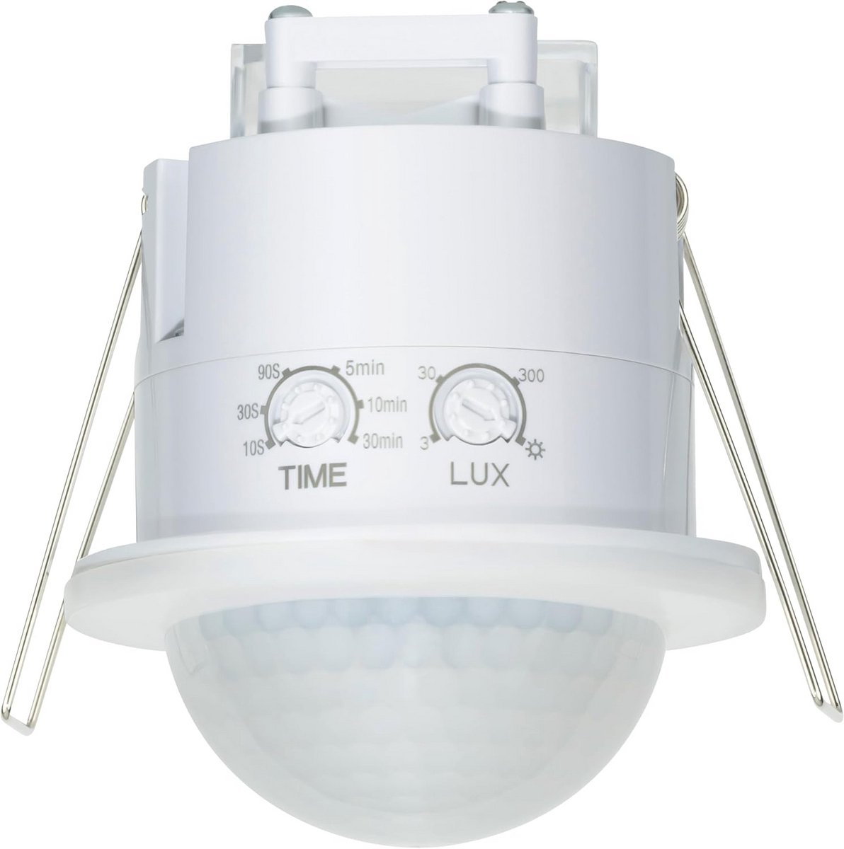 Inbouw Bewegingssensor met 20m Detectiebereik - Programmable IR Sensor voor Plafondmontage - Geschikt voor LED en Gloeilampen